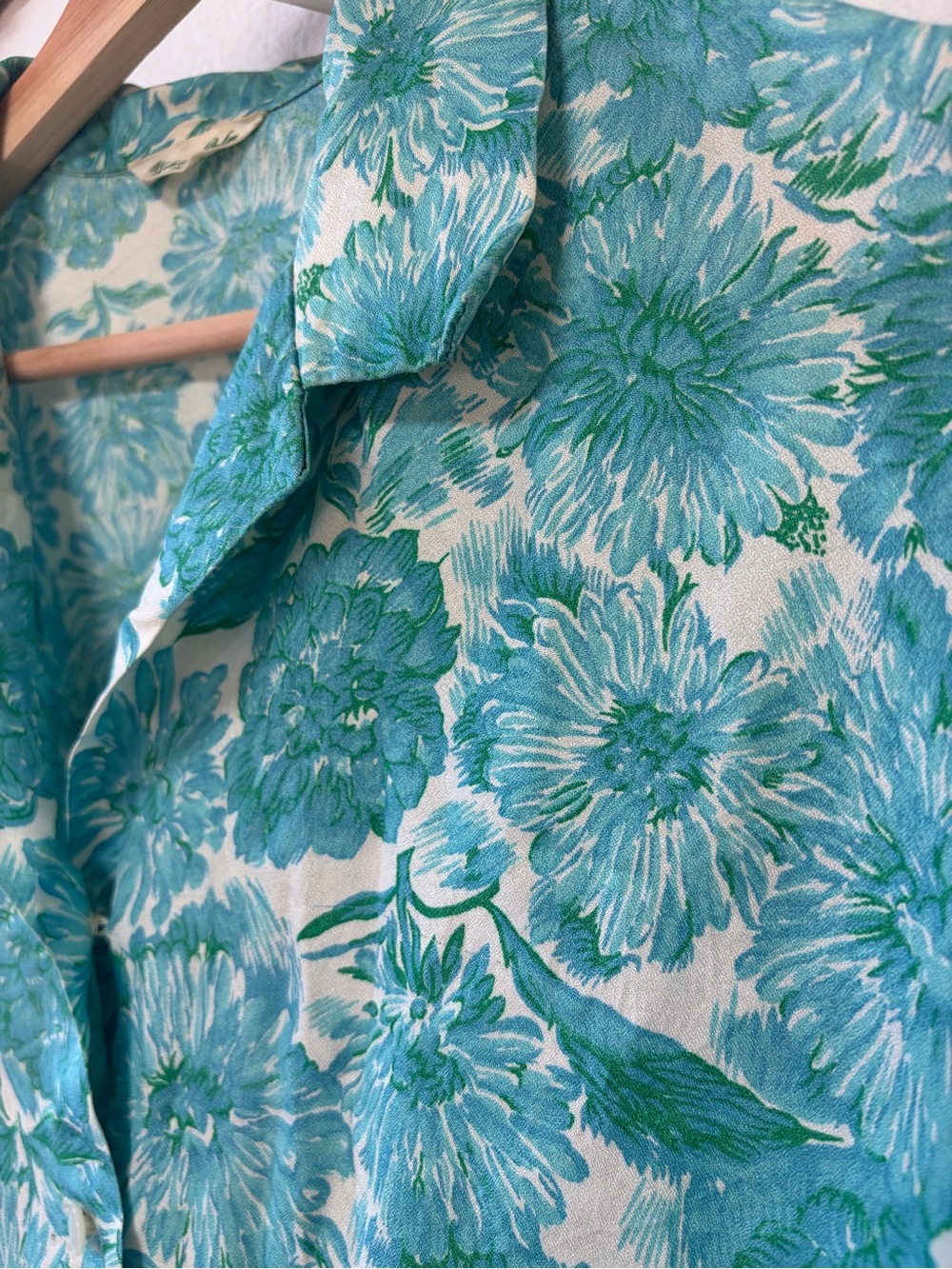 Vintage Silver Palm California Dress / Turquoise Hawaiian / Tiki / Modern L-XL - Picture 4 of 13